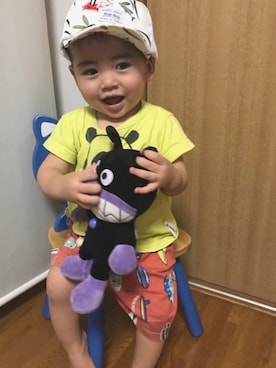 「アイテム（雑貨/ホビー、ブラック系）」を使った、YKMさん（キッズ・80cm）の夏コーディネート