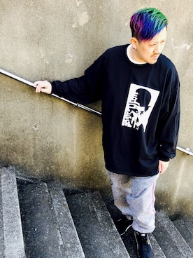 「キュウリガン（キュウリガン）のアイテム」を使った、キュウリガンさん（メンズ・175cm）の春コーディネート