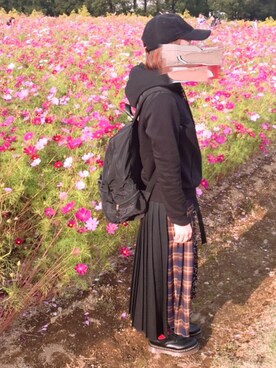 「パーカー×ワンピース」｜さやんさん（レディース・157cm）の秋コーディネート