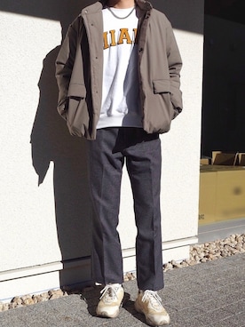 「URBAN RESEARCH Sonny Label（アーバンリサーチサニーレーベル）のアイテム（スウェット）」を使った、yamaさん（メンズ・179cm）の冬コーディネート