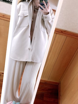 「NATURAL BEAUTY BASIC（ナチュラルビューティーベーシック）のアイテム（ブルゾン）」を使った、Momoさん（レディース・155cm）の冬コーディネート