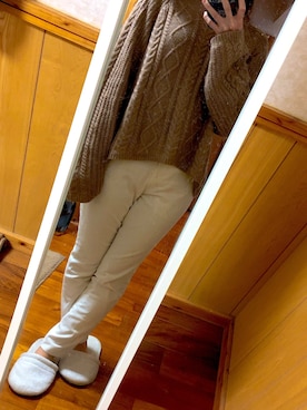 「white pants」｜Momoさん（レディース・155cm）の冬コーディネート