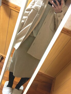 「NATURAL BEAUTY BASIC（ナチュラルビューティーベーシック）のアイテム（ブルゾン）」を使った、Momoさん（レディース・155cm）の冬コーディネート