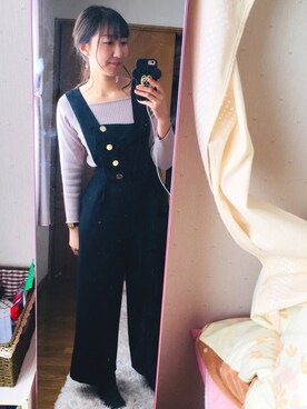 「ZARA（ザラ）のアイテム（サロペット/オーバーオール）」を使った、shiori.さん（レディース・164cm）の夏コーディネート
