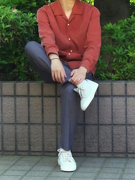 「ABAHOUSE（アバハウス）のアイテム（シューズ）」を使った、ABAHOUSE ONLINE MENSさん（メンズ・177cm）の春コーディネート