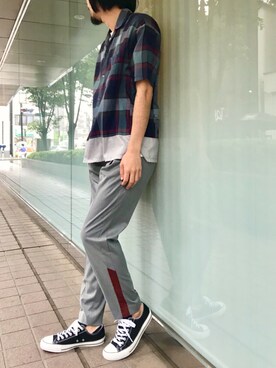 「ABAHOUSE（アバハウス）のアイテム（シューズ）」を使った、ABAHOUSE ONLINE MENSさん（メンズ・180cm）の夏コーディネート
