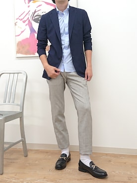 「ABAHOUSE（アバハウス）のアイテム（シューズ）」を使った、ABAHOUSE ONLINE MENSさん（メンズ・177cm）の夏コーディネート