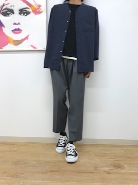 「アイテム（Tシャツ/カットソー、ブラック系）」を使った、ABAHOUSE ONLINE MENSさん（メンズ・180cm）の夏コーディネート