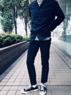 「ABAHOUSE（アバハウス）のアイテム（ブルゾン）」を使った、ABAHOUSE ONLINE MENSさん（メンズ・177cm）の秋コーディネート