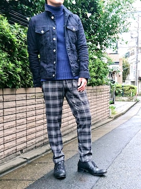 「5351 POUR LES HOMMES（ゴーサンゴーイチプールオム）のアイテム（デニムジャケット）」を使った、ABAHOUSE ONLINE MENSさん（メンズ・168cm）の秋コーディネート