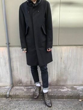 「DESIGNWORKS（デザインワークス）のアイテム（ジャケット/アウター）」を使った、ABAHOUSE ONLINE MENSさん（メンズ・180cm）の冬コーディネート