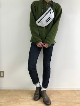 「アイテム（ボディバッグ/ウエストポーチ）」を使った、ABAHOUSE ONLINE MENSさん（メンズ・180cm）の春コーディネート