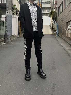 「柄シャツ」｜ABAHOUSE ONLINE MENSさん（メンズ・175cm）の春コーディネート