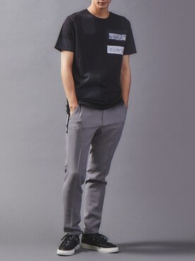 「buddy（バディ）のアイテム（スニーカー）」を使った、ABAHOUSE ONLINE MENSさん（メンズ・180cm）の夏コーディネート