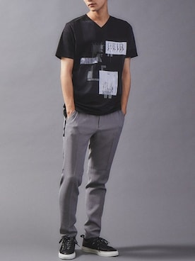 「buddy（バディ）のアイテム（スニーカー）」を使った、ABAHOUSE ONLINE MENSさん（メンズ・180cm）の夏コーディネート