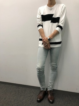 「アイテム（ドレスシューズ、ブラウン系）」を使った、ABAHOUSE ONLINE MENSさん（メンズ・180cm）の夏コーディネート