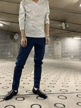 「5351 POUR LES HOMMES（ゴーサンゴーイチプールオム）のアイテム（シューズ）」を使った、ABAHOUSE ONLINE MENSさん（メンズ・180cm）の冬コーディネート