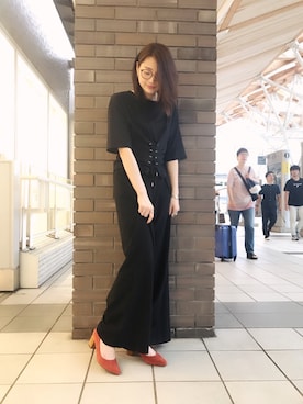 「アイテム（パンプス、オレンジ系）」を使った、ORientalTRaffic さんすて岡山店さん（レディース・152cm）の夏コーディネート