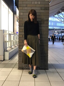 「アイテム（クラッチバッグ、イエロー系）」を使った、ORientalTRaffic さんすて岡山店さん（レディース・152cm）の秋コーディネート