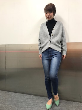 「カラーパンプス」｜ORientalTRaffic さんすて岡山店さん（レディース・152cm）の冬コーディネート