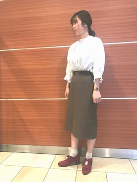 「アイテム（ブーティ、レッド系）」を使った、ORientalTRaffic さんすて岡山店さん（レディース・152cm）の秋コーディネート