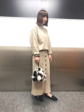 「アイテム（ローファー、グリーン系）」を使った、ORientalTRaffic さんすて岡山店さん（レディース・152cm）の冬コーディネート