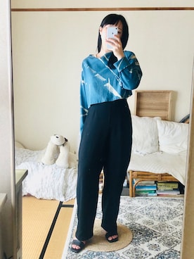「絞り染め」｜さおりさん（レディース・153cm）の春コーディネート