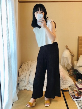 「Simon Miller（サイモン・ミラー）のアイテム（パンツ）」を使った、さおりさん（レディース・153cm）の夏コーディネート
