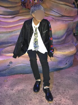 「Yohji Yamamoto（ヨウジヤマモト）のアイテム（ナイロンジャケット）」を使った、ゆうきさん（メンズ・168cm）の秋コーディネート