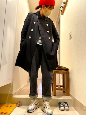 「MARNI（マルニ）のアイテム（トレンチコート）」を使った、romokkoさん（レディース・155cm）の春コーディネート