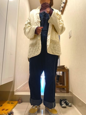 「orSlow（オアスロウ）のアイテム（オールインワン・サロペット）」を使った、romokkoさん（レディース・155cm）の春コーディネート