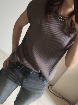 「ヤヌーク」｜「アイテム（アクセサリー）」を使った、emicoさん（レディース・156cm）の春コーディネート