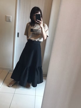 「Ameri（アメリ）のアイテム」を使った、emicoさん（レディース・156cm）の夏コーディネート