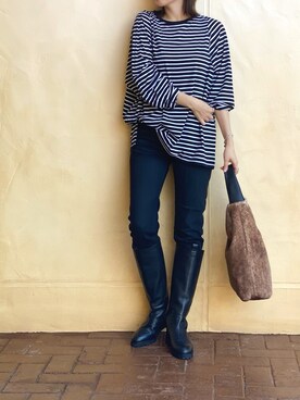 「pelleterno（ペレテルノ）のアイテム（ブーツ）」を使った、AIさん（レディース・160cm）の夏コーディネート