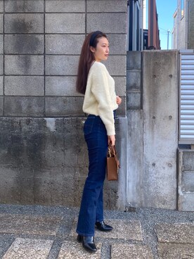 「CIMARRON（シマロン）のアイテム（パンツ）」を使った、naoさん（レディース・163cm）の冬コーディネート