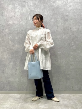 「春めきシューズ」｜「アイテム（チュニック）」を使った、naoさん（レディース・163cm）の春コーディネート