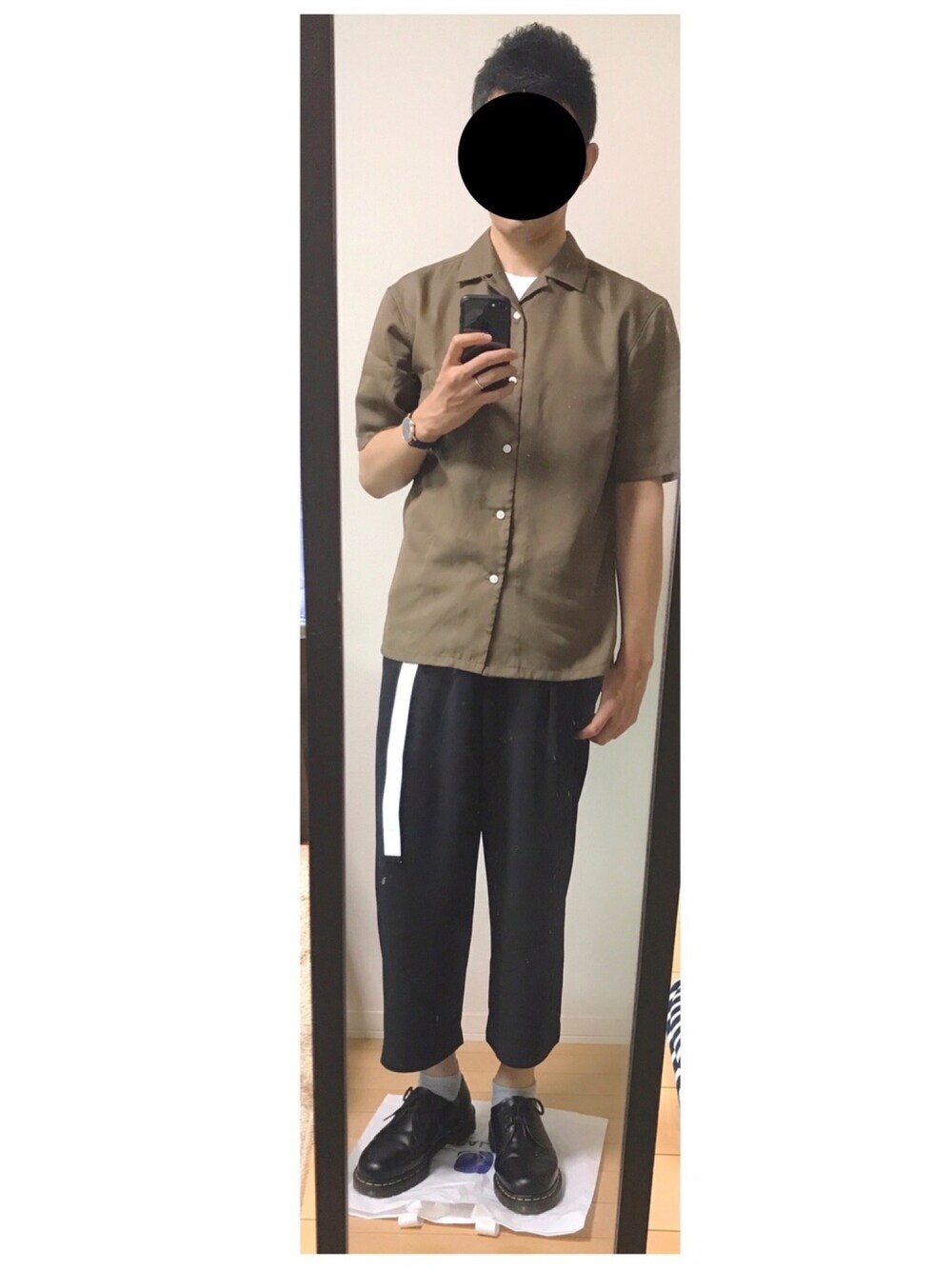 「夏コーデ、休日スタイル、ワイドパンツ、開襟シャツ、オープンカラーシャツ、いつかのコーデ」｜「HANESの【Hanes】 ジャパンフィットクルーネック2P(2枚組)（Tシャツ/カットソー、ホワイト系）」を使った、hiro_wearさん（メンズ・178cm）の夏コーディネートの1枚目の写真