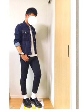 「Daniel Wellington」｜「アイテム（デニムジャケット）」を使った、hiro_wearさん（メンズ・178cm）の秋コーディネート