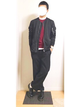 「tk.TAKEO KIKUCHI（ティーケータケオキクチ）のアイテム（MA-1）」を使った、hiro_wearさん（メンズ・178cm）の秋コーディネート