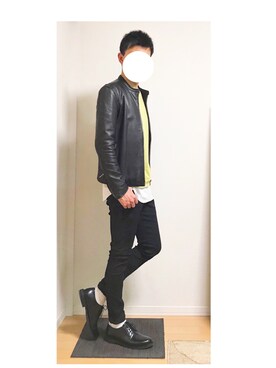 「EMMA  CLOTHES」｜「アイテム（ライダースジャケット）」を使った、hiro_wearさん（メンズ・178cm）の春コーディネート