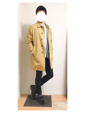 「URBAN RESEARCH ROSSO」｜「アイテム（ステンカラーコート）」を使った、hiro_wearさん（メンズ・178cm）の春コーディネート