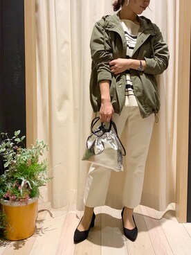 「シンフルコーデ」｜「アイテム（マウンテンパーカー）」を使った、バッシ―さん（レディース・162cm）の冬コーディネート