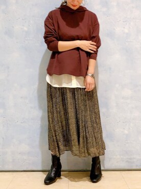 「レプシィム(LEPSIM)」｜「アイテム（パーカー）」を使った、バッシ―さん（レディース・162cm）の秋コーディネート
