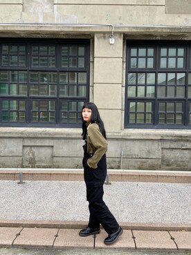 「Dr. Martens（ドクターマーチン）のDr.ﾏｰﾁﾝ　1460　8ホール（ブーツ）」を使った、Hedvaさん（レディース・158cm）の冬コーディネート