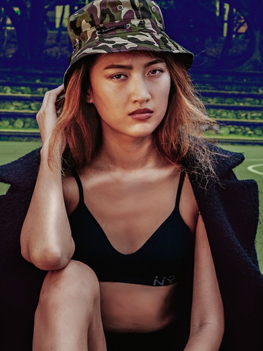「NIKE、sporty、blogger、DKNY、Australia、BUCKET HAT、Brisbane、Factorie、athleisure、DKNY Hosiery」｜「DKNY WOMENのSeamless Bra Top（ブラジャー、その他）」を使った、basicrebellさん（レディース・175cm）の夏コーディネートの1枚目の写真