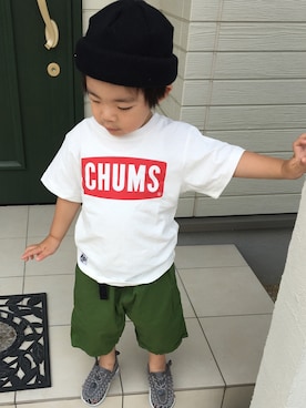 「CHUMS（チャムス）のアイテム（トップス）」を使った、aik♡mama♛さん（キッズ・90cm）の夏コーディネート
