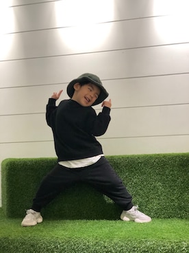 「no brand（ノーブランド）のアイテム（スウェット）」を使った、aik♡mama♛さん（キッズ・100cm）の冬コーディネート