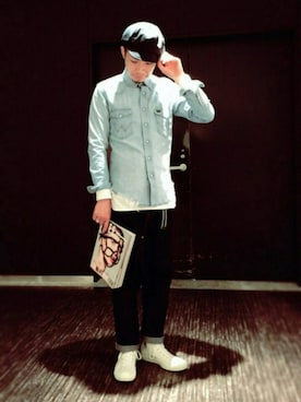 「アイテム（キャスケット）」を使った、fuzeeさん（メンズ・175cm）の春コーディネート