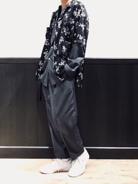 「柄シャツ」｜「アイテム（財布/小物）」を使った、fuzeeさん（メンズ・175cm）の春コーディネート