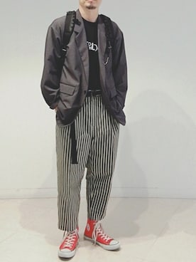 「アイテム（バックパック/リュック）」を使った、fuzeeさん（メンズ・175cm）の夏コーディネート